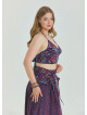 Halter Neck Open Back Pink Floral Plus Size Crop Blouse 4616